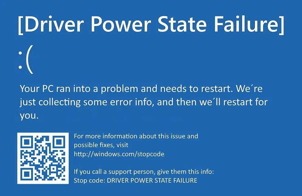 Driver Power State. Driver State failure. Синий экран Power State. Синий экран Driver Power State failure.