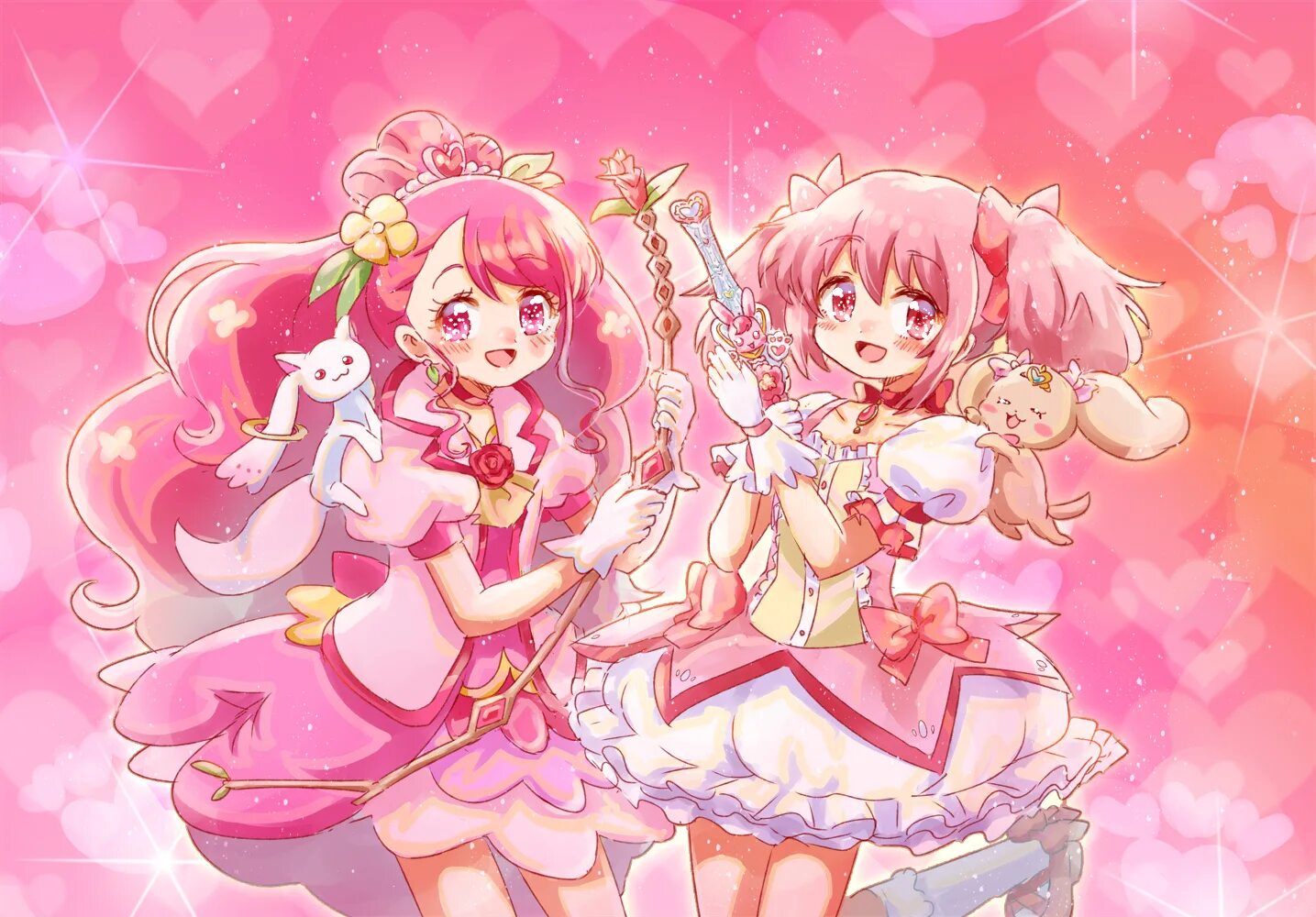 Mahou shoujo ikusei keikaku. Сакура мику. Madoka magica crossover. Кёко сакура мадока. Mahou rose.