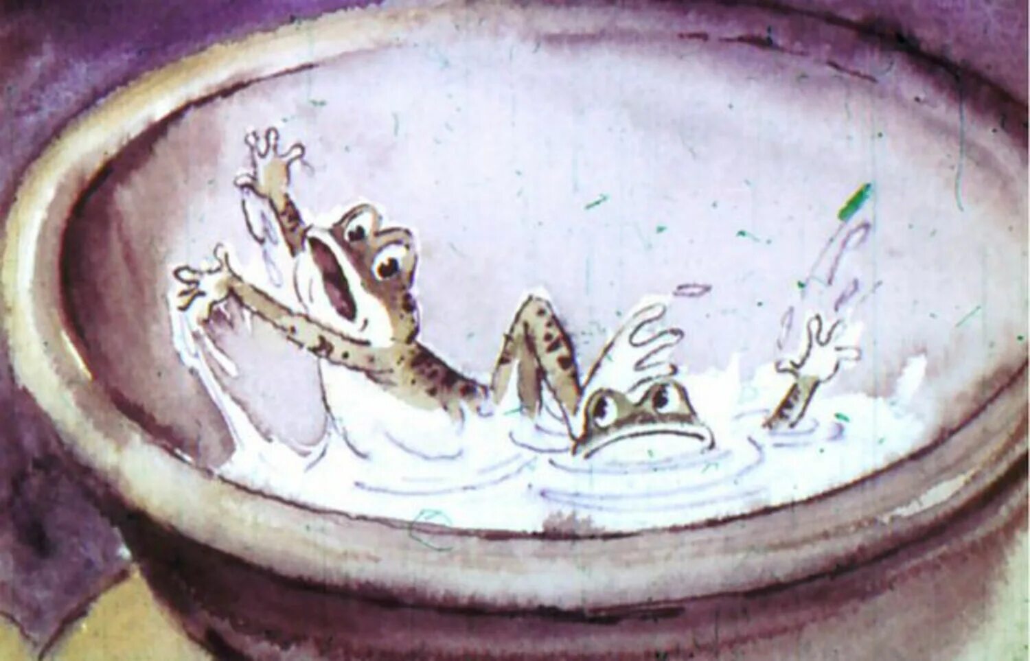 две лягушки в кувшине. две лягушки в кувшине. лягушка в кувшине. лягушка взбивает масло. 2 лягушки пантелеев.