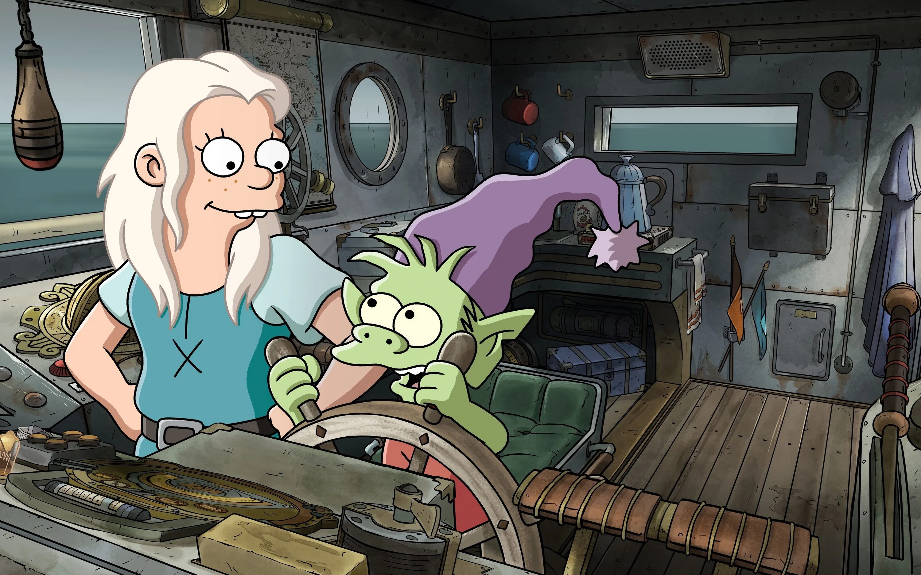 Disenchantment колдунио. Эльфо и бин 18. Бин и эльфо. Разочарование нетфликс. Сериал разочарование люцик и эльфо.