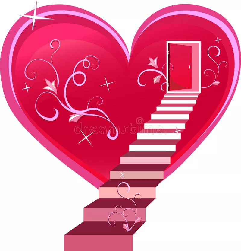 Песня сердце открыты двери. Сердечной лестница. Лестница к сердцу. Лестница любви. Открытая дверь сердечки.