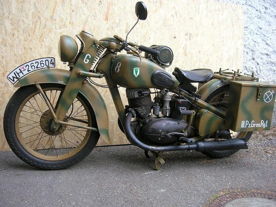 1937 DKW NZ350 (WWII German Military) 350cc Single Cylinder 2-Stroke engine Cust