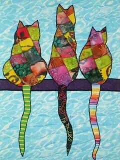 Рисунки из кусочков ткани