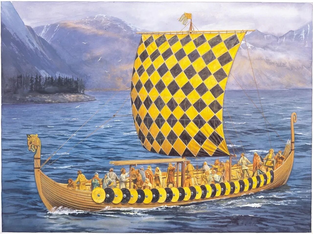 С каким океаном связан поход корабля викингов. Карви корабль викингов. Ладья викингов дракар. Гокштадский корабль (дракар). Корабль викингов Драккар 10 век.