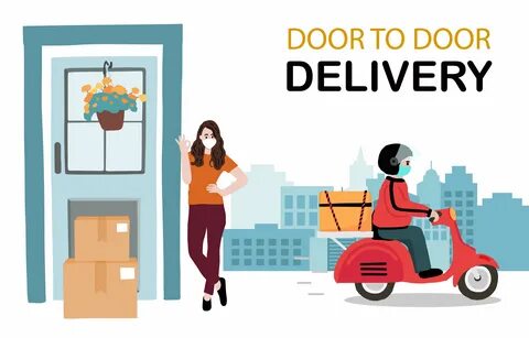 Download the Contactless door to door delivery service design 1212825