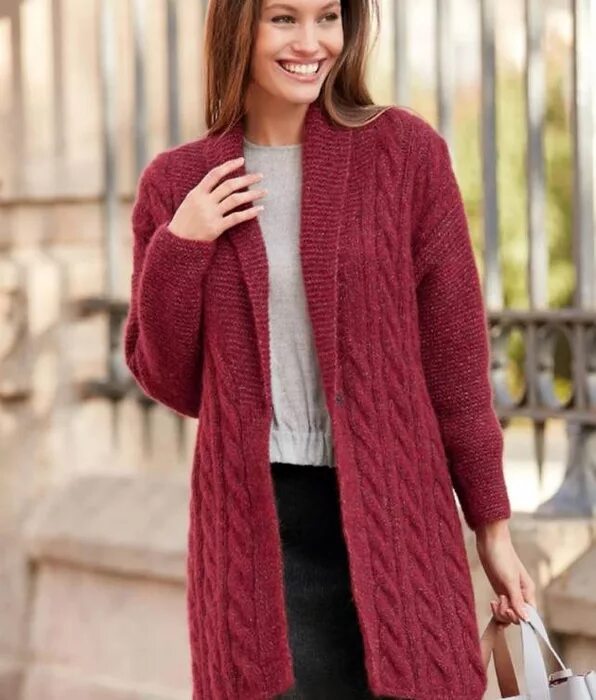 кардиган спицами для женщин. кардиган верена. серый кардиган верена. кардиган спицами верина. пончо жакет от лана гросса.