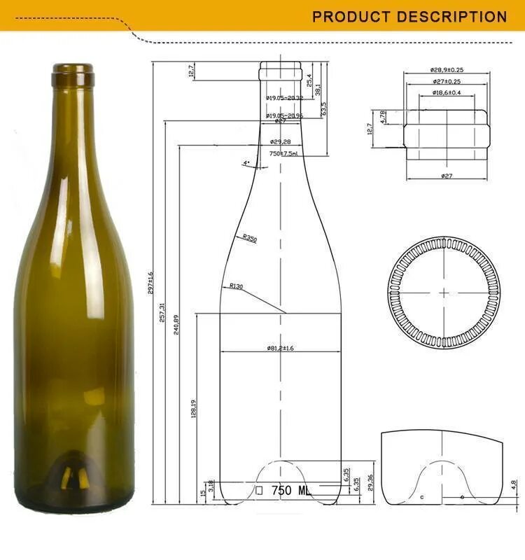 Высота бутылки шампанского 0.75 с пробкой Абрау. Диаметр бутылки Абрау Дюрсо. Диаметр горлышка винной бутылки 0.75 стандартной. Чертеж винной бутылки 0.75.