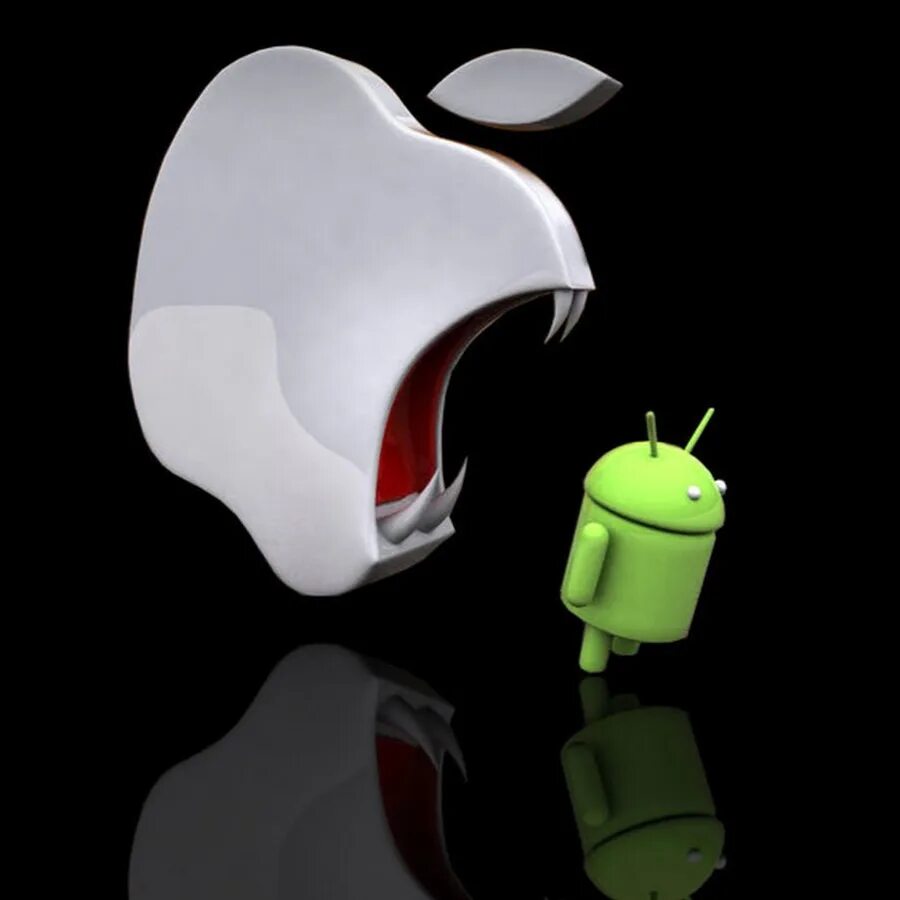 Андроид ест память. Андроид против айфона. Андроид откусил яблоко. Андроид ест айфон. Андроид против эпл арт.