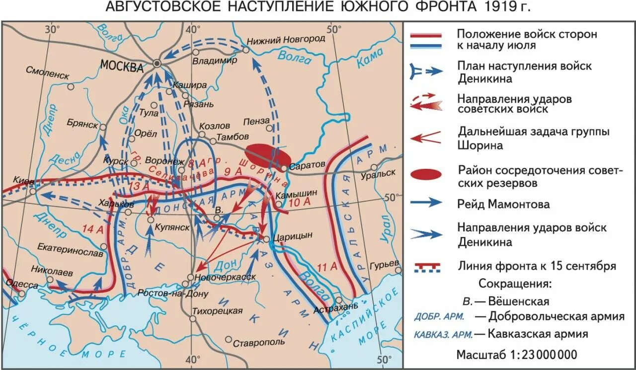 Какие продвижения на фронте. Наступление армии Деникина на Москву. Поход Деникина 1919. Карта гражданской войны в России 1919.