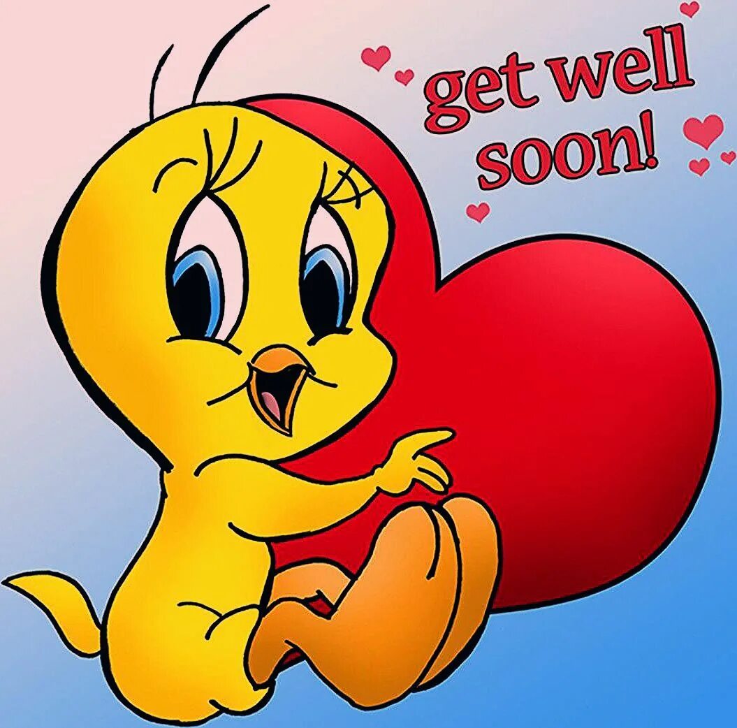 Твити птичка. Get well. Get well soon. Твитти валентинка. Get better picture