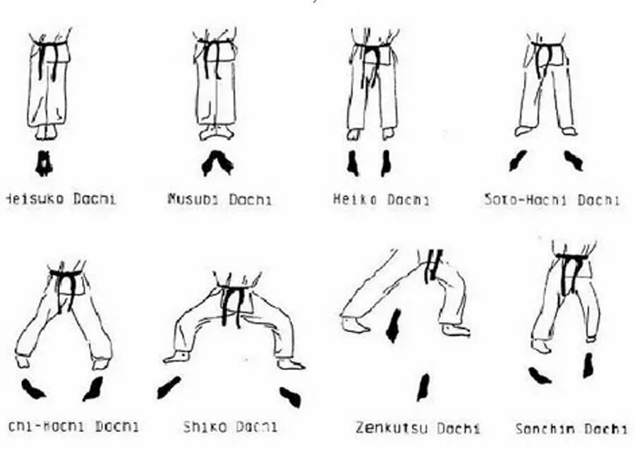 Положение тхэквондо. Базовые стойки каратэ Шотокан. Стойка кокуцу дачи Шотокан. Название стоек в каратэ Шотокан. Базовые стойки в каратэ киокушинкай.