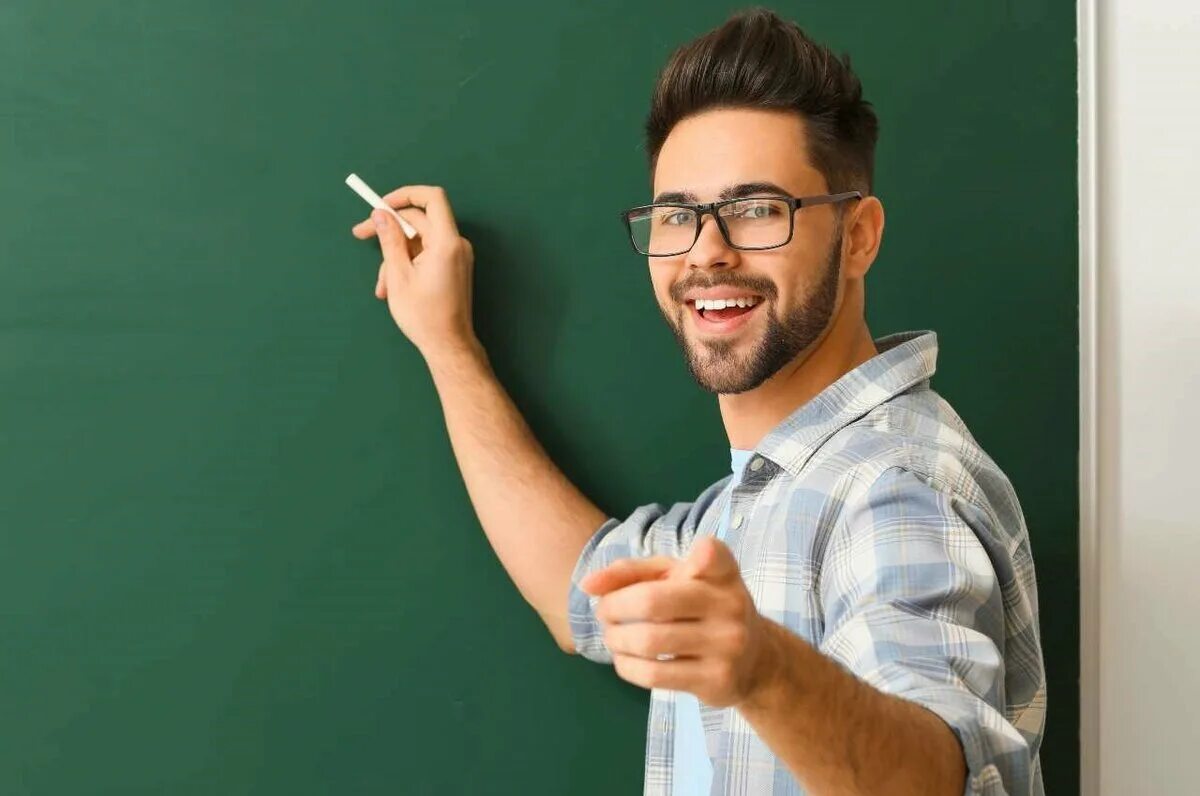 Teacher showing on