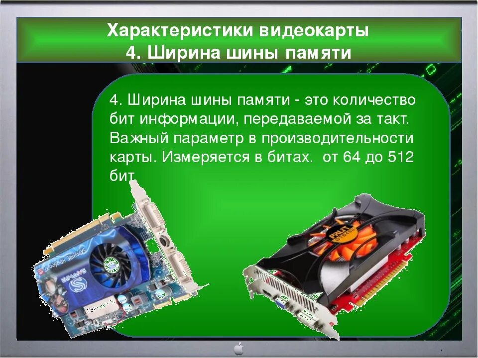 Характеристики видеокарты. Основные параметры видеокарты. Шина видеокарты. Типы видеокарт. Шина памяти бит