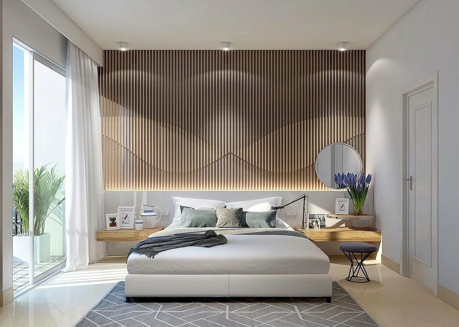 Дизайнерская спальня. Красивая квартира спальня. Спальня в современном стиле. Декор спальни. Современное оформление стен в спальне.