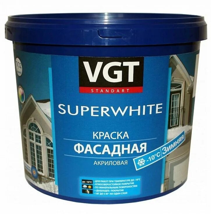Фасадная краска для наружных работ. Краска фасадная ВДАК 1180. VGT Superwhite / ВГТ ВД-АК-1180 краска фасадная зимняя. VGT Superwhite ВД-АК-1180. Краска фасадная супербелая 15 кг VGT.