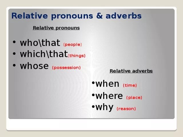Relatives whose