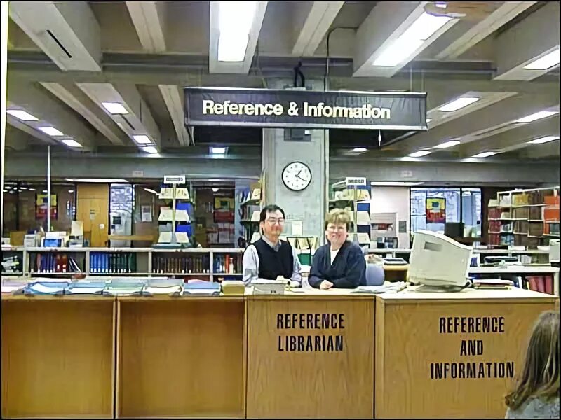 Reference Desk в библиотеке. Library reference. Referenced libraries