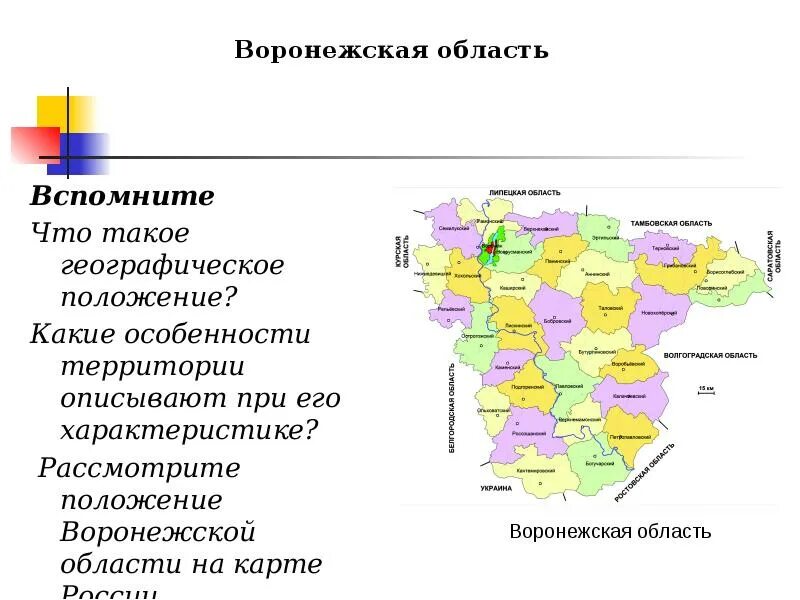 Города которые находятся в воронежской области. Географическое расположение Воронежской области. Географическое положение Воронежской области карта. Экономико географическое положение карта Воронежской области. Границы районов Воронежской обл.