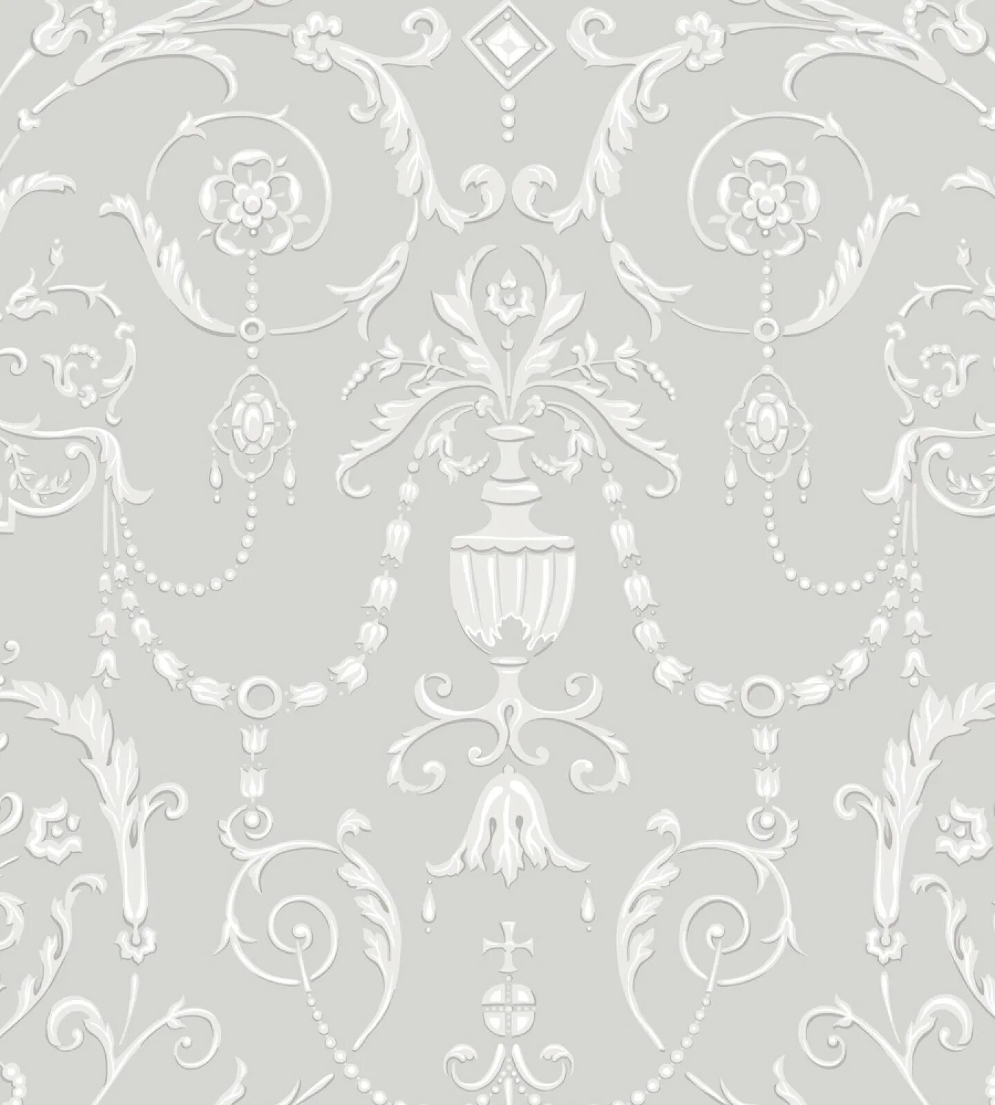 Historic Royal Palaces от Cole & son (98/1003). 1430811 Обои Etten Manhattan. Обои с вензелями. Классический орнамент. Купить обои 53 см