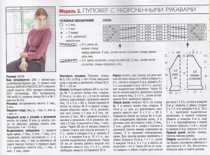 Схема кофты мохера спицами
