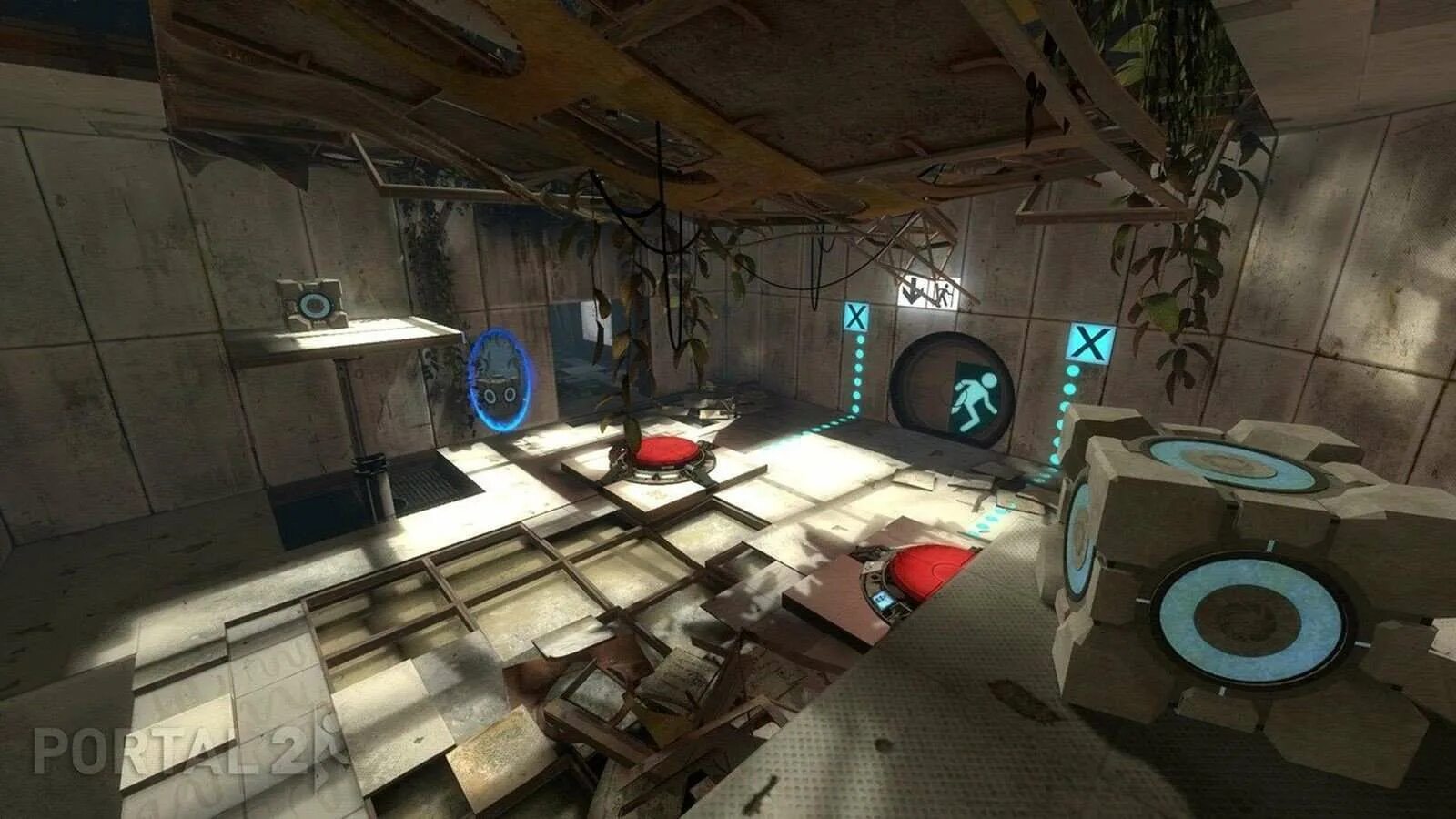 Сайт про портал. Portal 2 Gameplay. Portal 2 заброшенные камеры. Portal 2 комната. Portal 2 комната 01.