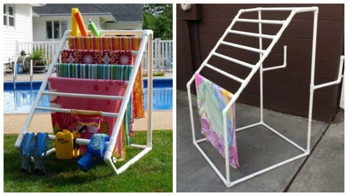 Сушилка для белья из полипропиленовых труб. Сушилка для белья из пластиковых труб. Сушилка из пластиковых труб. Сушилка для белья из полипропиленовых труб. Сушка для белья из пластиковых труб.