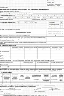 Индивидуальные сведения формы исходная