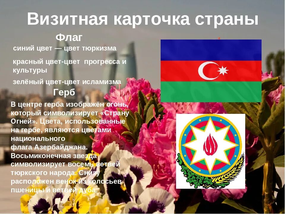 Азербайджан доклад 3 класс. Визитная карточка страны. визитная карточка азербайджана. азербайджан презентация. визитнач карточки стран.