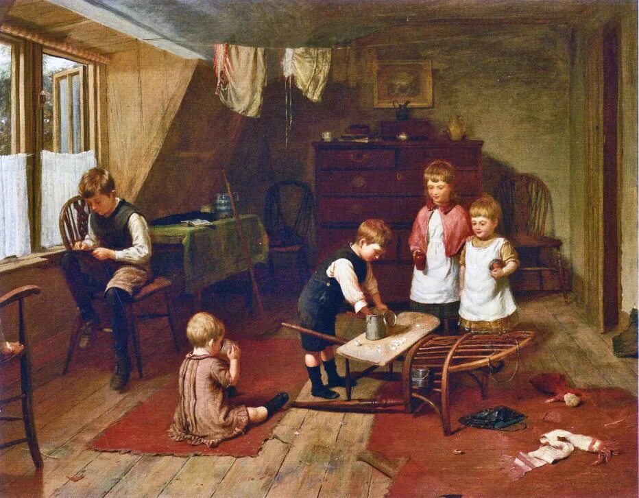 Воспитание детей старейшее из человеческих. Дети живопись 19 век.