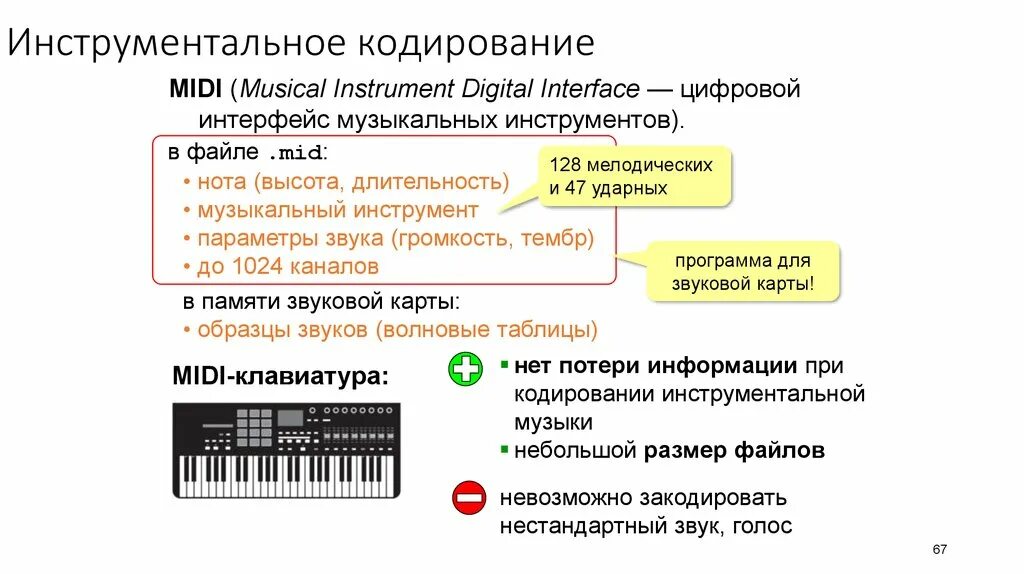 От чего зависит кодирование информации. Инструментальное кодирование. Кодирование звука Midi. Метод инструментального кодирования. Что такое инструментальное кодирование звука Midi.