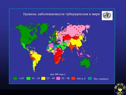 Заболеваемость туберкулезом в мире