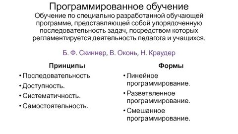 Принципами программированного обучения являются