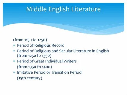 Middle english literature