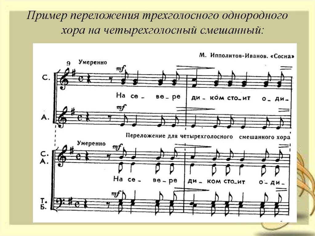 Хор состоящий из мужских и женских голосов. Переложение с однородного хора на смешанный. Трехголосные однородные хоры. Ноты для хора. Произведение для двухголосного смешанного хора.