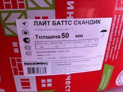 Роквул батс плотность