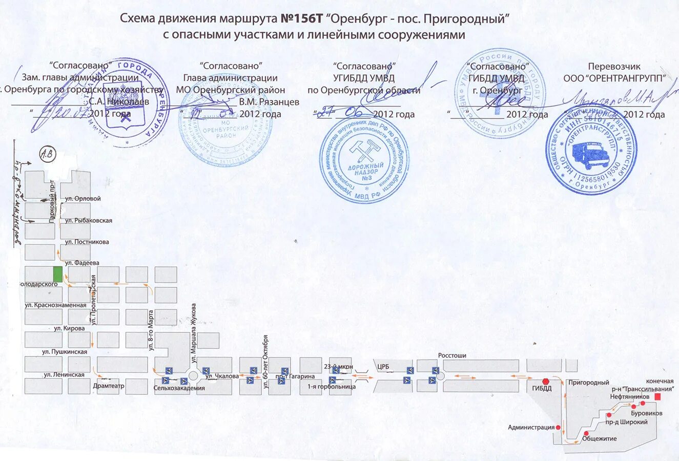 Номера маршрутов автобусов оренбург