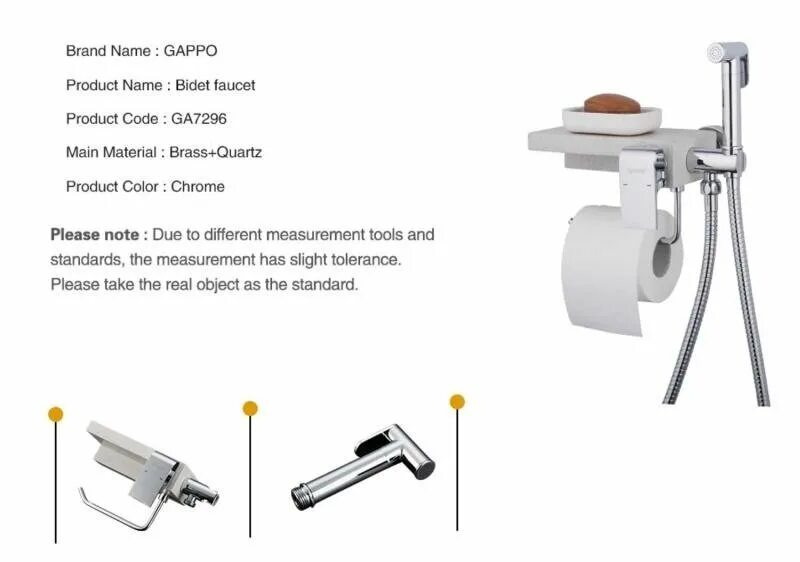 Gappo g7296. Смеситель Gappo g7296. Смеситель с гигиеническим душем и бумагодержателем Gappo g7296.