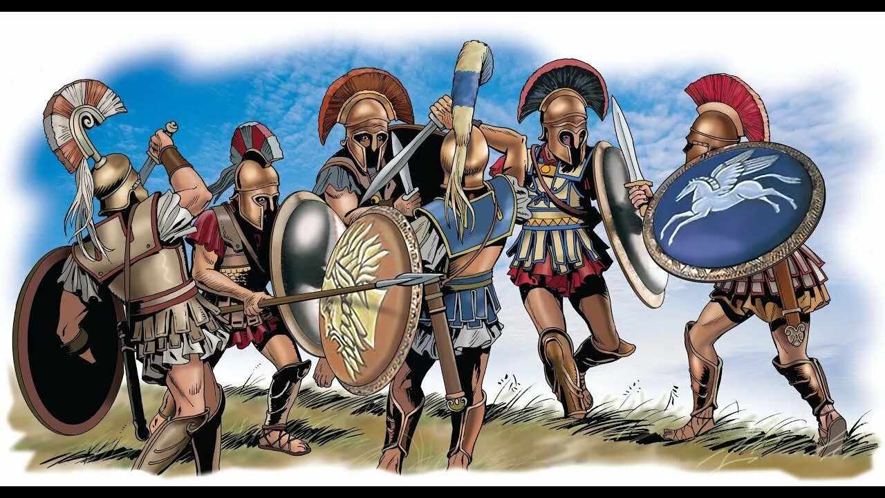 Афинские воины Гоплиты.