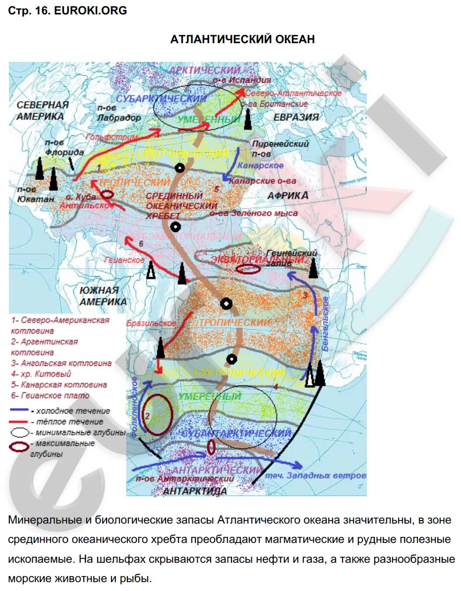 Контурная по географии 7 класс стр 16
