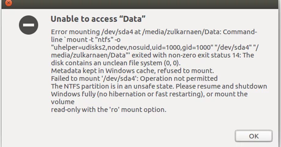 Ubuntu error