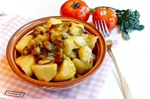Картофель тушеный с грибами рецепт