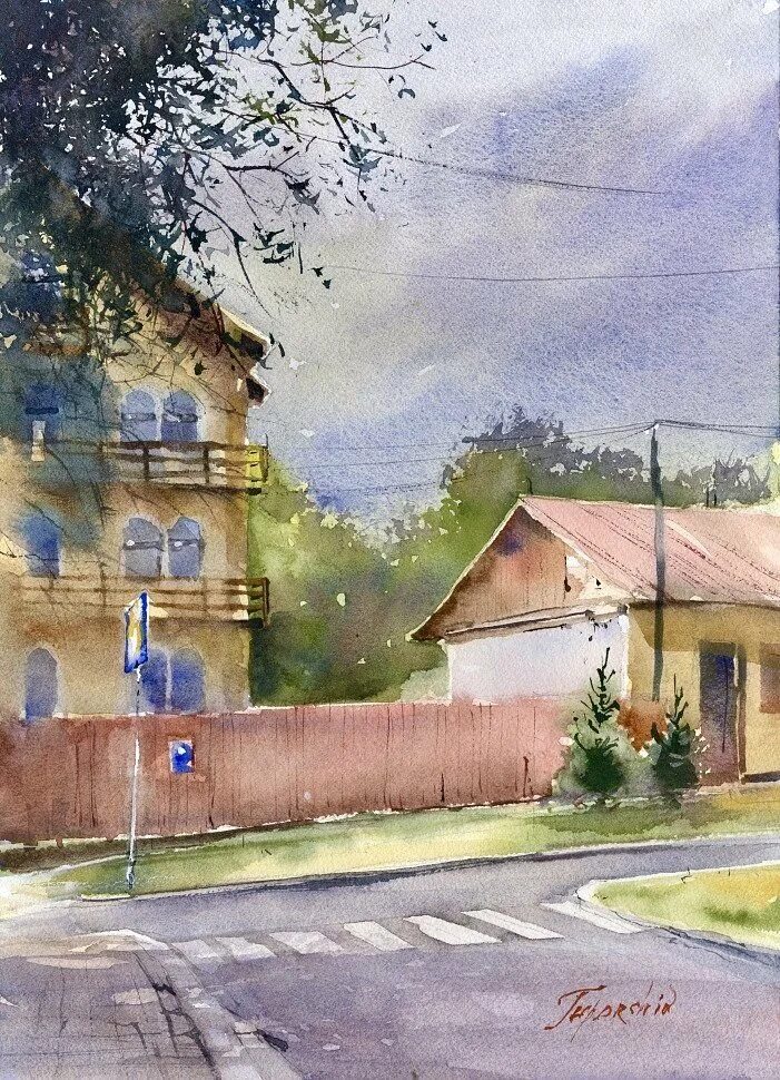 Этюд акварелью перспектива города. Этюд городского пейзажа акварелью. Этюды улиц. Живопись акварель пленэр архитектура. Этюд улицы в перспективе.