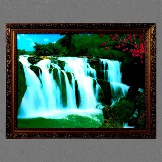 Световая картина водопад со звуком пения птиц и водопада