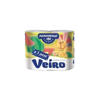 Полотенце бумажное белое veiro 2 слойные