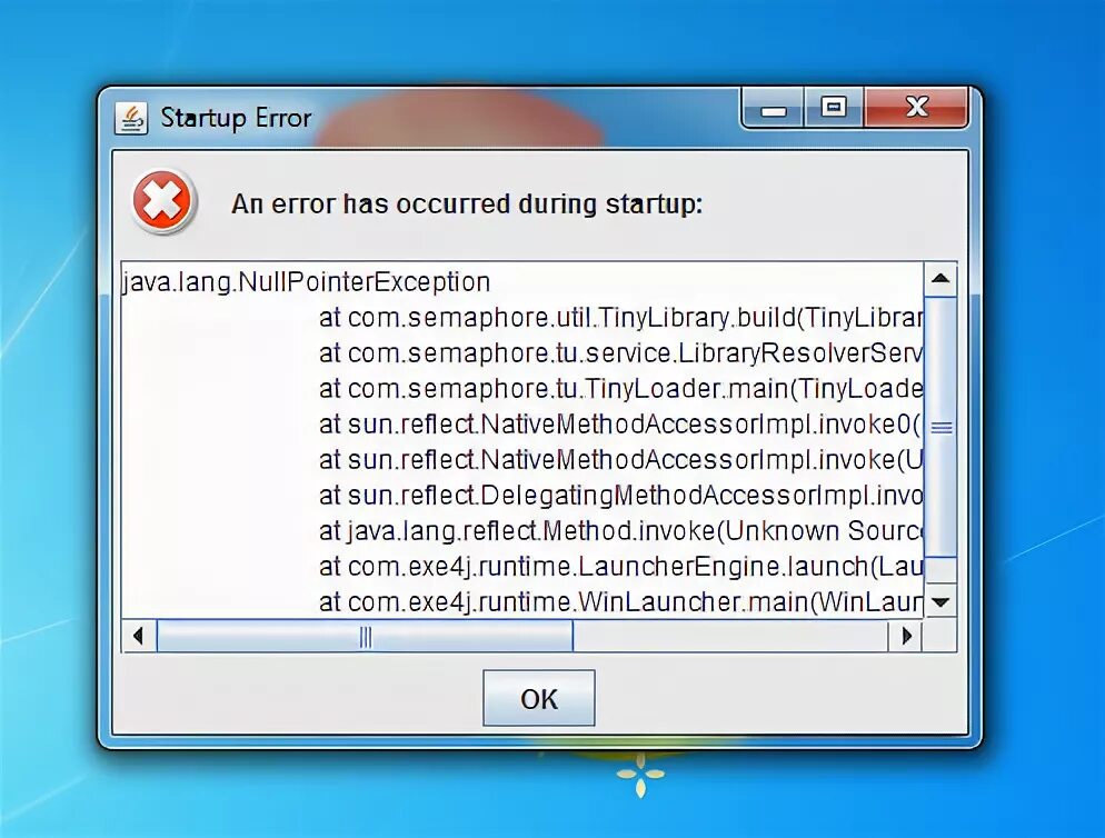 An error has occurred during