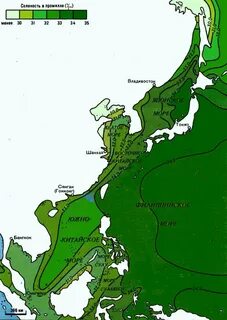 Соленость японского моря