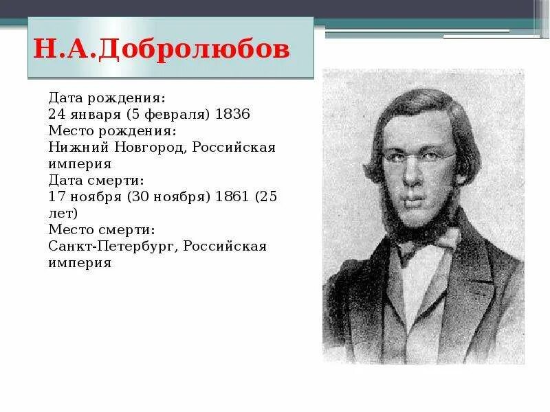 Н а добролюбов что такое. Н. а. добролюбов (1836-1861). литературная критика 19 века добролюбов. добролюбов презентация.