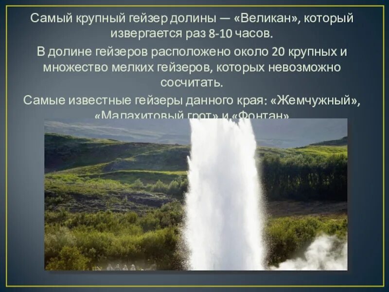 Долина гейзеров Гейзер великан. Известные гейзеры на Камчатке. Долина гейзеров на Камчатке великан. Самый большой Гейзер в долине гейзеров. Вода камчатского гейзера великан содержит следующие ионы