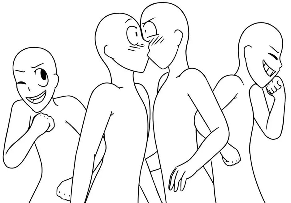 Референсы для рисования. 2013 постер. Манекены для рисования. Манекен для рисованиянескольке человек. Референс чиби группа 3.