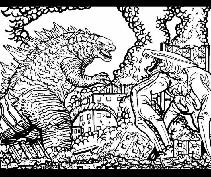 Coloring page Godzilla : Godzilla 2014 11 Godzilla tattoo, Godzilla wallpaper, G
